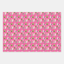 Hot Pink Llama/Cactus Fiesta Wrapping Paper