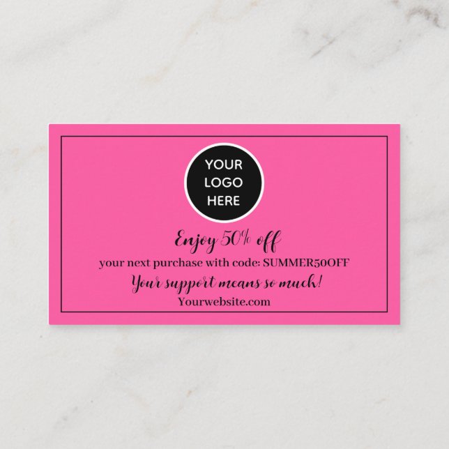 Hot-Pink-Logo Danke, dass Sie sich für den Bonus b Treuekarte (Rückseite)