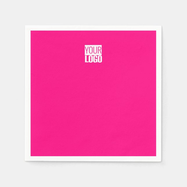 Hot Pink - Logo hinzufügen Serviette (Vorderseite)