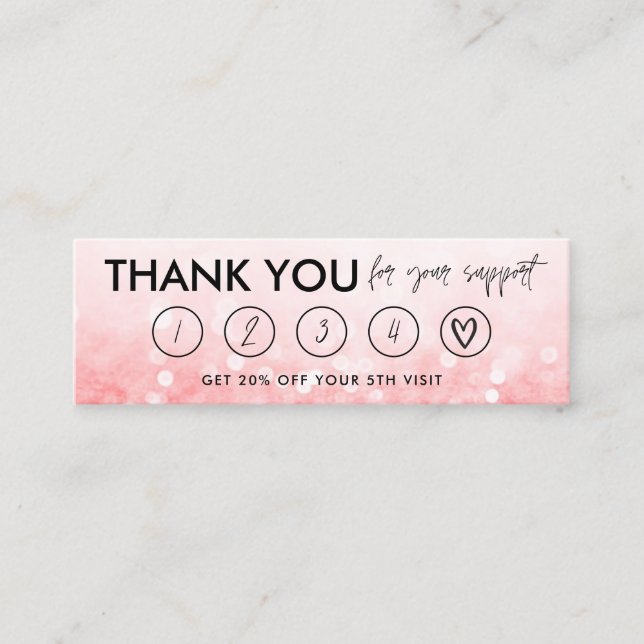 Hot-Pink-Makeup-Bonuskarte Mini Visitenkarte (Vorderseite)