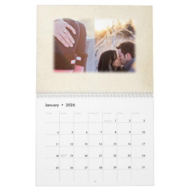 Hot Pink Mandarine & Limone Blumenzettel Kalender (Jan 2026)