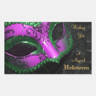 Hot Pink Masquerade Mask Halloween-Party Stickers
