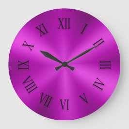 Hot Pink Metallic Uhr mit römischen Zahlen