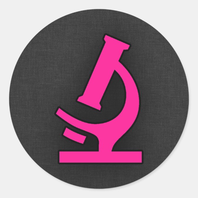 Hot Pink Microscope Runder Aufkleber (Vorderseite)