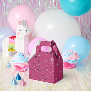 Hot Pink mit Confetti Geschenkschachtel