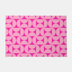 Hot Pink Mitte des Jahrhunderts Modernes Muster Fußmatte