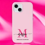 Hot Pink Modern Script Girl Monogram Name Case-Mate iPhone Hülle<br><div class="desc">Schützen Sie Ihr Handy stilvoll mit unserem Hot Pink Modern Script Girly Monogram Name iPhone 15 Case! Dieses Gehäuse mit einem lebhaften, heißen rosa Design ist mit Ihrem Namen in einem schicken, modernen Drehbuch für eine benutzerdefinierte Touch personalisiert. Es ist für das iPhone 15 konzipiert und bietet einen dauerhaften Schutz...</div>