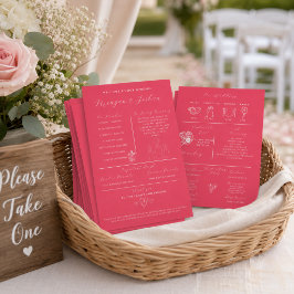Hot Pink Modern Wedding Infografic Programm