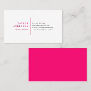 Hot Pink Moderne SerienTypografie Minimalistisch Visitenkarte