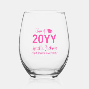Hot Pink   Moderner Abschluss Geschenk Individuell Weinglas Ohne Stiel
