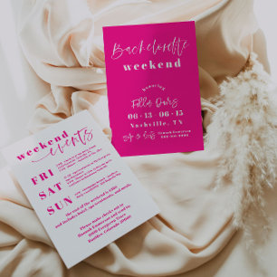 Hot Pink Modernes Bacheloretto Einladung