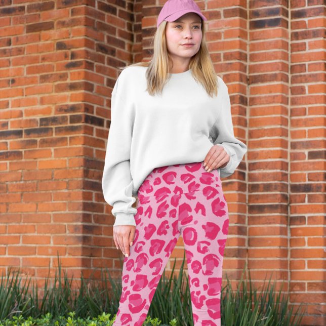 Hot Pink Modernes Leopard-Muster Leggings (Von Creator hochgeladen)