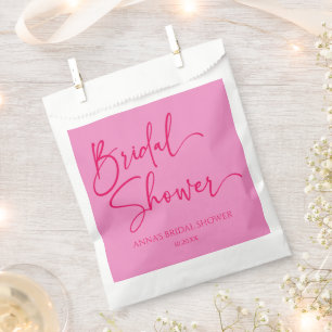 Hot Pink Modernes Minimalistisches Brautparty Geschenktütchen