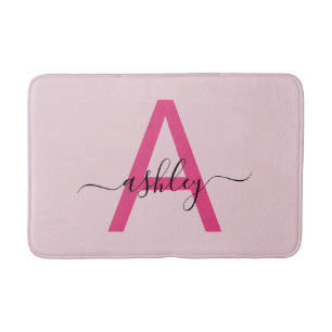Hot-Pink-Monogram-Girl-Room Badematte