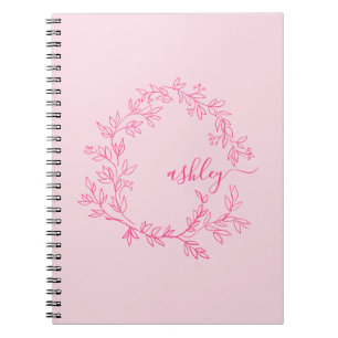 Hot Pink Monogram Girl's Back to School Notizblock