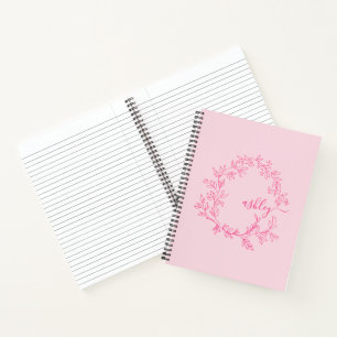 Hot Pink Monogram Girl's Back to School Notizbuch