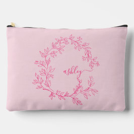 Hot Pink Monogram Name Girl's Script Zubehörtasche