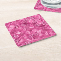 Hot Pink Multi-Texture Square Weave Muster