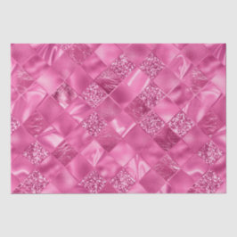 Hot Pink Multi-Texture Square Weave Muster Seidenpapier