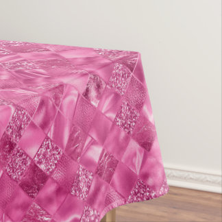 Hot Pink Multi-Texture Square Weave Muster Tischdecke