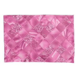 Hot Pink Multi-Texture Square Weave Pattern Kissenbezug