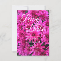 Hot Pink Mums Floral Foto Save the Date