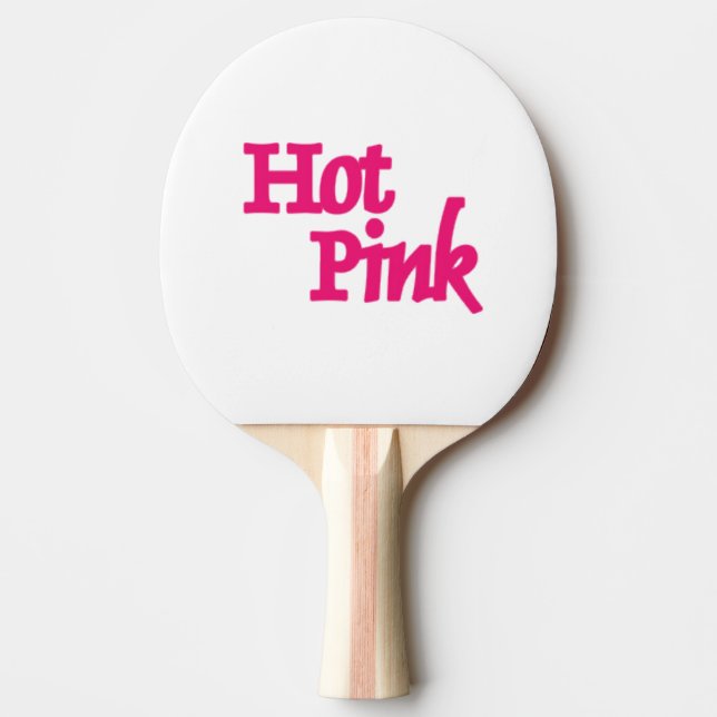 Hot Pink Name weißes Tischtennispaddel Tischtennis Schläger (Vorderseite)