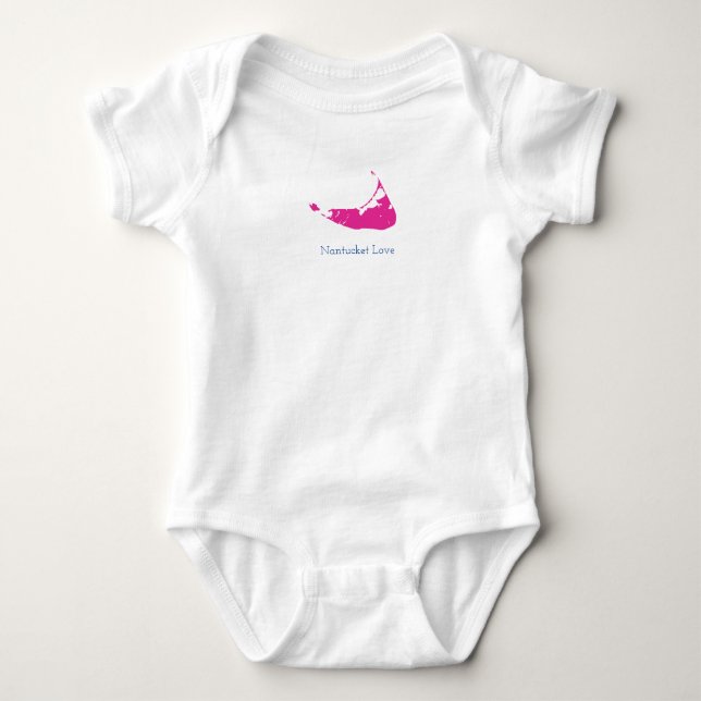 Hot Pink Nantucket Baby Bodysuit Baby Strampler (Vorderseite)