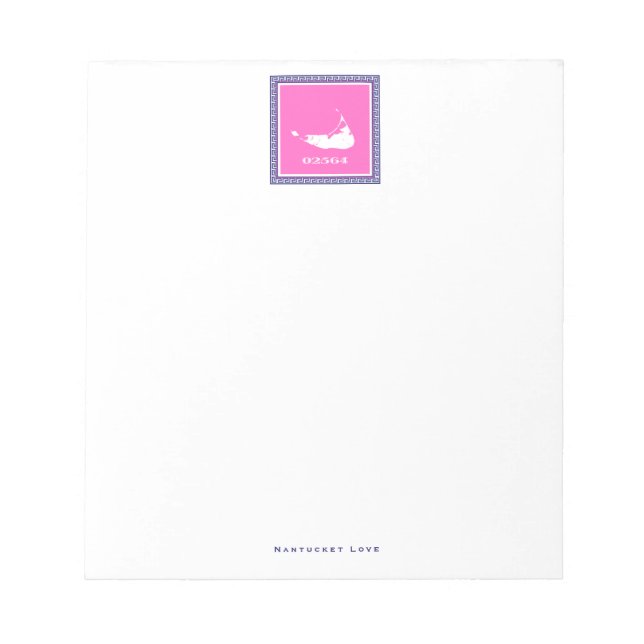 Hot Pink Nantucket (Sconset) Zip-Code Note Pad Notizblock (Vorderseite)