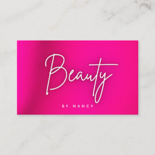 Hot Pink Neon Beauty Salon Visitenkarte