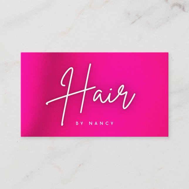 Hot Pink Neon Hair Visitenkarte (Vorderseite)