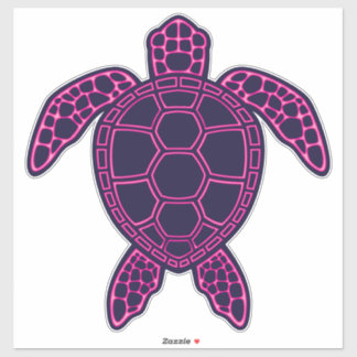 Hot Pink Neon Lava Sea Turtle Design Aufkleber