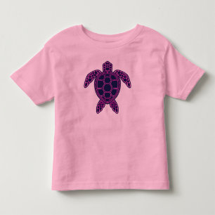 Hot Pink Neon Lava Sea Turtle Design Kleinkind T-shirt