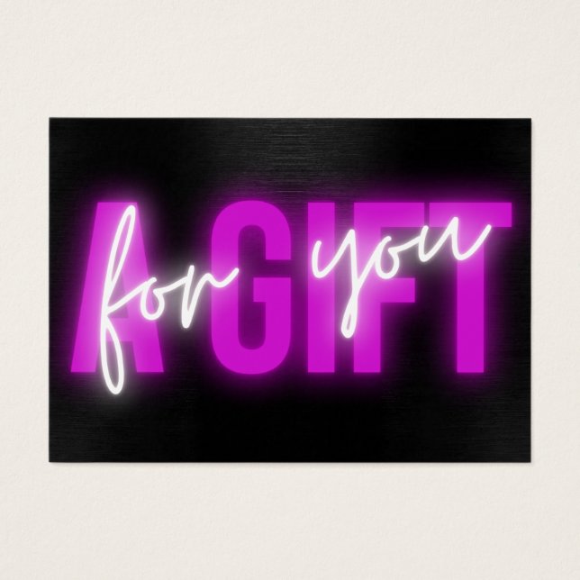 Hot Pink Neon Sign Geschenkgutschein (Vorderseite)