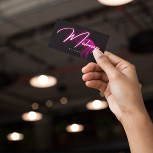 Hot Pink Neon & Smoke Makeup Handgeschriebenes Skr Visitenkarte