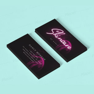 Hot Pink Neon & Smoke Skincare Handgeschriebenes S Visitenkarte