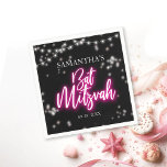 Hot Pink Neon-Themed Bat Mitzvah Serviette<br><div class="desc">Wir freuen uns, Ihnen unsere moderne Kalligraphie-Neon-inspiriert-Suite für einen glänzenden Bar oder Bat Mitzvah vorstellen zu können! Diese lustige Kollektion beinhaltet alles, was Sie brauchen, von Servietten und Tellern auf Papier bis hin zu einem gemütlichen Schild und vielem mehr. Wenn Sie Fragen haben oder Hilfe bei der Personalisierung benötigen, senden...</div>