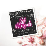 Hot Pink Neon-Themed Bat Mitzvah Serviette<br><div class="desc">Wir freuen uns, Ihnen unsere moderne Kalligraphie-Neon-inspiriert-Suite für einen glänzenden Bar oder Bat Mitzvah vorstellen zu können! Diese lustige Kollektion beinhaltet alles, was Sie brauchen, von Servietten und Tellern auf Papier bis hin zu einem gemütlichen Schild und vielem mehr. Wenn Sie Fragen haben oder Hilfe bei der Personalisierung benötigen, senden...</div>