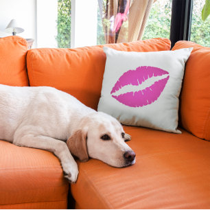 Hot Pink Ombre Lipstick Kiss Kissen