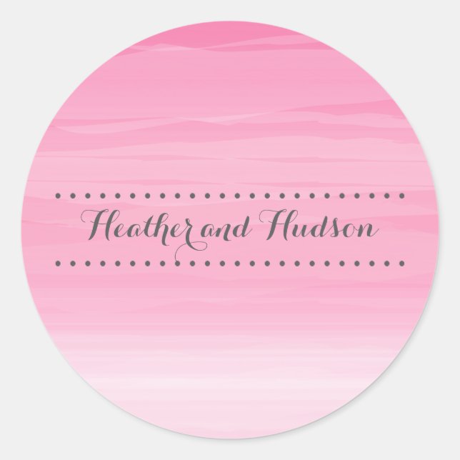 Hot Pink Ombré Wedding Sticker (Vorderseite)