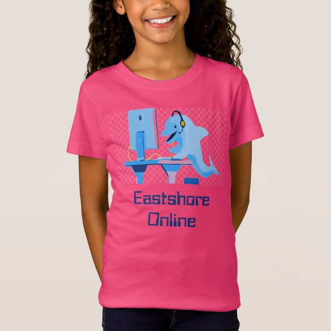 Hot Pink Online Dolphin-T - Shirt für Mädchen (Vorderseite)