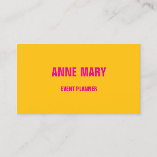 Hot Pink Orange Yellow Event Planner 2025 Visitenkarte