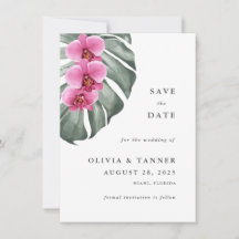 Hot Pink Orchids Tropical Paradies Save the Date