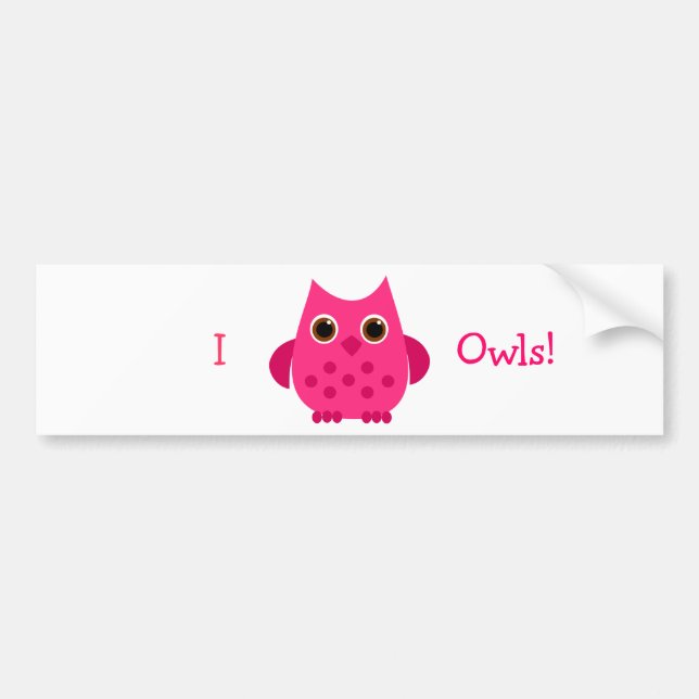 Hot Pink Owl Autoaufkleber (Vorne)