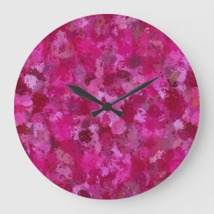 Hot Pink Paint Balls Große Wanduhr