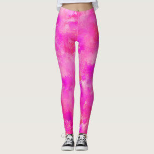Hot Pink Paint Spritzer Leggings