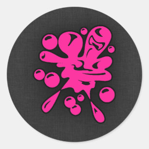 Hot Pink Paintball Runder Aufkleber