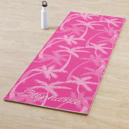 Hot Pink Palm Trees hinzufügen Yogamatte