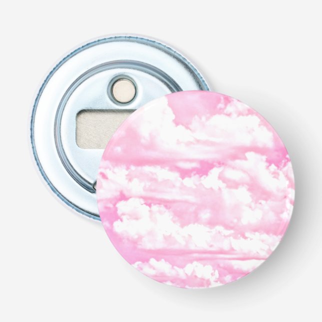 Hot Pink Pastellwolken Flaschenöffner (Vorderseite)