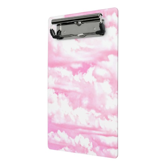 Hot Pink Pastellwolken Mini Klemmbrett (Gewinkelt2)